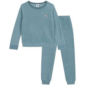 Petit Bateau Pyjama voor kinderen, van katoen, badstof, effen, Goblin, 24 Maanden