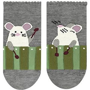 FALKE Unisex Baby Music Mice duurzaam katoen met patroon 1 paar sokken, grijs (light grey 3400), 80-92