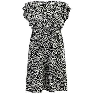 COBIE Dames midi-jurk met luipaardprint 19226417-CO01, grijs leo, XS, Midi-jurk met luipaardprint, XS