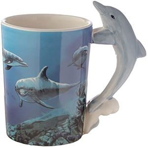 Beker met dolfijn handvat