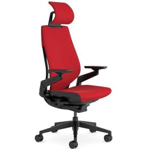 Steelcase Gesture Ergonomische Bureaustoel met 360° Armleuningen, 3D Live Rug Lendensteun, Verstelbare Hoofdsteun Red