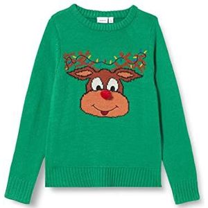 NAME IT Unisex NKNRICHRISTMAS LS gebreide trui, Jolly Green, 146/152