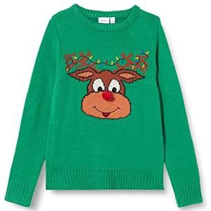 NAME IT Unisex Nknrichristmas Ls Knit Pullover, Jolly Green., 134/140 cm