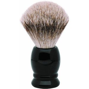 Becker - Manicure Shaving Shop houder & scheerkwast scheerkwast dassenhaar, plastic handvat zwart, klein medium