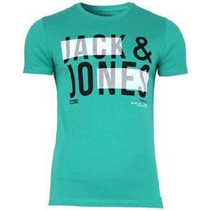 JACK & JONES Heren T-shirt YELL TEE korte mouw CREW NECK, groen (greenlak 17-5528 Tcx), XXL