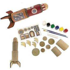 Egmont Toys Schilderen spel Maak een houten raket, meisjes vanaf 3 jaar, meerkleurig (630559)