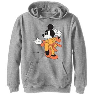 Disney Characters Kung Fu Mickey Boy's Hooded Pullover Fleece, Athletic Heather, Small, Athletic Heather, S