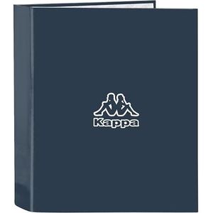 Safta -M657 Kappa Dark Navy-ordner folio, 4 ringen, ideaal voor kinderen van verschillende leeftijden, comfortabel en veelzijdig, kwaliteit en duurzaamheid, 27 x 6 x 33 cm, grijs/marineblauw melange,