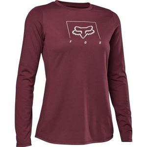 Fox Racing Dames Ranger Dri Release shirt met lange mouwen mountainbike shirt donker kastanjebruin, X-Small