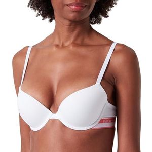 Emporio Armani Stretch Katoen Logoband Push Up BH Wit, Wit, 85B