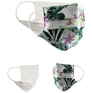 BaF Community-maskers Set van 2 stuks Unisex geïmproviseerd masker Omkeerbaar mondbeschermingsmasker Mond- en neusbescherming Omkeerbaar masker met motief katoen BCI Wasbaar