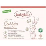 Babybio Set met 12 wasbare reinigingsdoekjes, biologisch katoen + wasnet, gemaakt in Frankrijk en GOTS-gecertificeerd