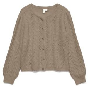 VERO MODA Vmgabrielle Ls O-Neck Cardigan Btq, silver mink, M