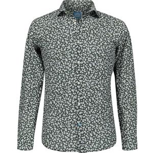 Panareha Herenhemd met bloemenpatroon van biologisch katoen, groen (L), Groen (Duck Green), L