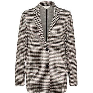 Part Two Dames Blazer Single Breasted Notch Lapel Checked Fabric Pockets, Brown Check, 40