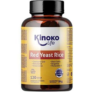 Gefermenteerde RODE RIJST | Red Yeast Rice | Zuiver co-enzym Q10 30 mg (ubiquinon) | 20 mg policosanol | 120 V-kappen | Geschikt voor veganisten | Natuurlijk voedingssupplement | 4 maanden economy size