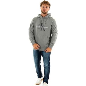 Calvin Klein Jeans Heren SEIZOENSE MONOLOGO REGULAR HOODIE J30J320805, Pullover Hoodie, Grijs, XL, Grijs (Grey Heather), XL