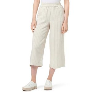 PIECES Pcvinsty Hw Linen Culotte Noos Bc stoffen broek voor dames, Havermeal/strepen: zwart, XL