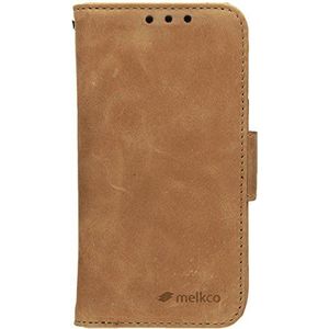 Melkco Wallet Book Type Lederen Hoesje voor Samsung Galaxy S4 Mini GTI9190/S4 Mini Duos GTI9192/S4 Mini LTE GTI9195 - Vintage Khaki