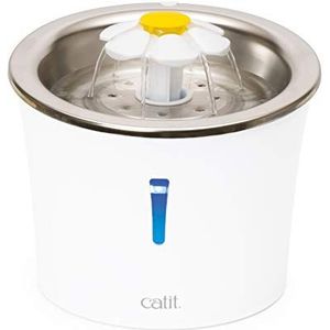 Catit Catit drinkfontein bloem roestvrij staal 3L LED 760 g, wit