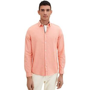 TOM TAILOR Uomini Overhem 1034884, 31196 - Peach Orange Chambray, XL