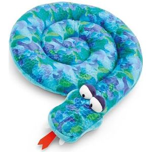 Kussen slang rond 30cm groen - Heerlijk zacht knuffelkussen voor jongens, meisjes, baby's; Ideaal voor thuis, op de kleuterschool of onderweg
