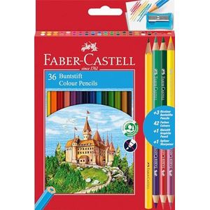 Faber-Castell 110336 - Classic Colour krijtset, 41 stuks, incl. puntenslijper en potlood, voor kinderen en volwassenen
