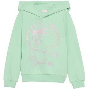s.Oliver - Junior - Sweatshirt - Zwart - Met Capuchon en Print op de Voorkant