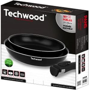 Techwood TSA-6388 set met 2 pannen, 3-delig, bestaande uit: 2 pannen met afmetingen 24 cm, diameter 28 cm