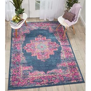 Nourison Blue Passion Area tapijt PSN03 5'3"X7'3" blauw