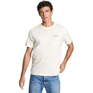Pepe Jeans Heren Aris, T-shirt, Wit, M, Wit (Off White), M
