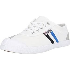 Kawasaki Retro Canvas Shoe, Unisex Sneakers Volwassenen 1002 Wit + Blauw/Zwart, Maat 44