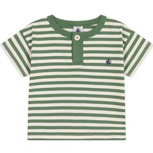 Petit Bateau T-shirt met korte mouwen voor jongens, Palm/Lawine, 6 Maanden
