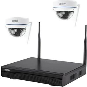 INKOVIDEO INKO-22M2D WLAN complete set voor videobewaking 4-kanaals netwerkrecorder en 2x Dome 3MP bewakingscamera