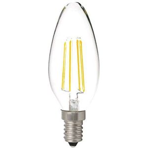 JSG Accessories E14-4 W-fil E14 LED-gloeilamp, kaarsvormige glazen lamp met 360 graden stralingshoek, warm wit, E14, 3,6 W, 2700 K, 400 lm, 230 V AC