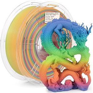 iSANMATE PLA+ 3D Printer Filament, PLA Filament 1.75mm Regenboog, Kleurverandering Filament Dimensionale Nauwkeurigheid +/- 0.02 mm, 1 KG Spoel