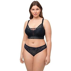 Ulla Popken Bralette voor dames, spitze, softcups, Ohne Bügel, cup C-d beha, Nachtblau, 95A