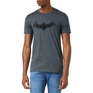 DC Comics Batman Bat Logo T-shirt voor heren, Donker Hei Grijs, L