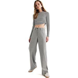 DeFacto Casual gebreide broek voor dames, joggingbroek - standaard pasvorm joggingbroek dames joggingbroek, joggingpak vrouw, Lt.grey Melange, 36