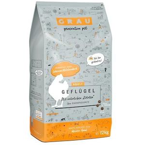 GRAU - het origineel - Droogvoer voor honden - Gevogelte, 1 verpakking (1 x 12 kg), graanvrij, voor gevoelige volwassen honden