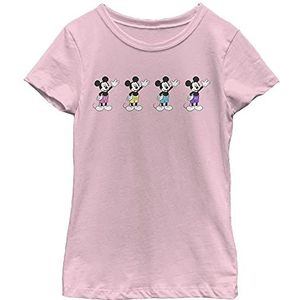 Disney Characters Neon Pants Girl's Solid Crew Tee, Light Pink, X-Small, Rosa, XS