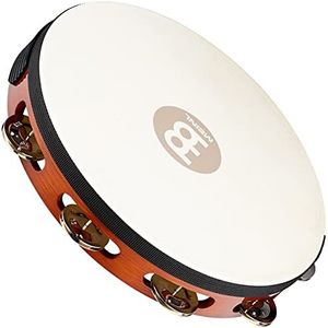 Meinl Percussion TAH1AB Headed Wood Tambourine met stalen klemmen (1 rij), diameter 25,40 cm, Afrikaans bruin
