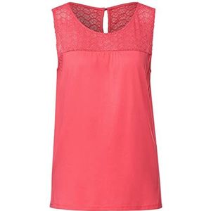 Street One Dames New Vicky kanten top, Intense Coral, 34