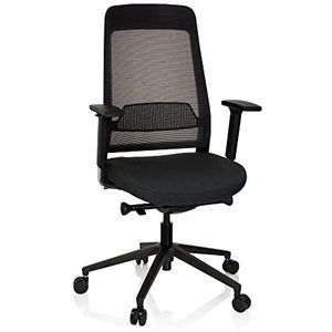 hjh OFFICE 79000 Professionele bureaustoel CHIARO T1 stof zwart ergonomische draaistoel, zithoogte en diepte verstelbaar, netrug