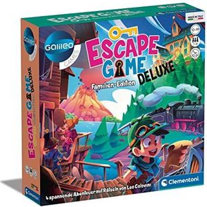 Clementoni 59257 Escape Game – Deluxe, familie-editie, gezelschapsspel om te raadselen, met 4 avonturen, incl. instructiekaarten en rekwisieten, ideaal als cadeau, familiespel vanaf 10 jaar