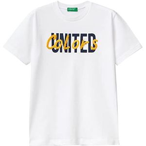 United Colors of Benetton T-shirt voor kinderen, wit Ottico 101, KL