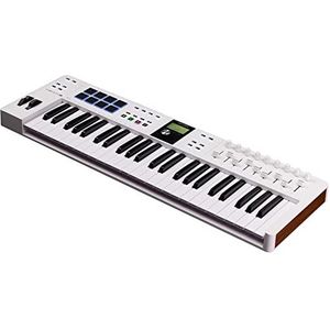 Arturia - KeyLab Essential 49 mk3 - MIDI Controller-keyboard voor muziekproductie - 49 toetsen, 9 draaiknoppen, 9 faders, een modulatiewiel, een pitch bandwiel, 8 pads - wit