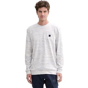 TOM TAILOR - 13174 - T-shirt - Soft Vanilla Melange - Jersey-stof - Lange Mouwen