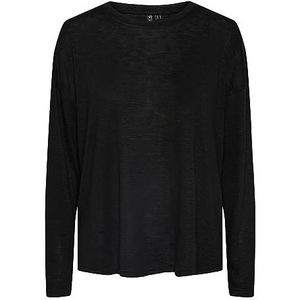 Bestseller A/S Dames Pcnollie Ls Top Noos shirt met lange mouwen, zwart, XS