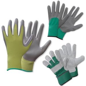 Set van 3 handschoenen uit de Spear & Jackson Kew Gardens Collection - Set van 3 stuks handschoenen in de stijl van Seeding & Weeding, Garden Master en Rigger (3 paar - Medium)